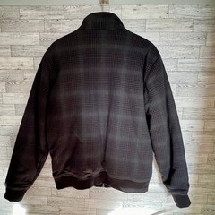 Denver Hayes Jacket Mens Medium Fleece Lined Black/Gray Checkered Full Zip Warm