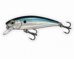 Fishing Lure Bass Minnow Jerkbait Sticker Trout Pike Fish Decal