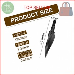 KURUGEILI 12 Pack 125 Grains Archery Traditional Broadheads Steel Points Screw-i