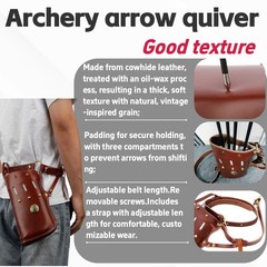 Cow hide Traditional Arrow Quiver Brown Bow Hunting Shooting Target Archery Case