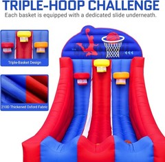 Inflatable Basketball Hoop Game 3 Balls Blower Backyard Party Commercial Sport