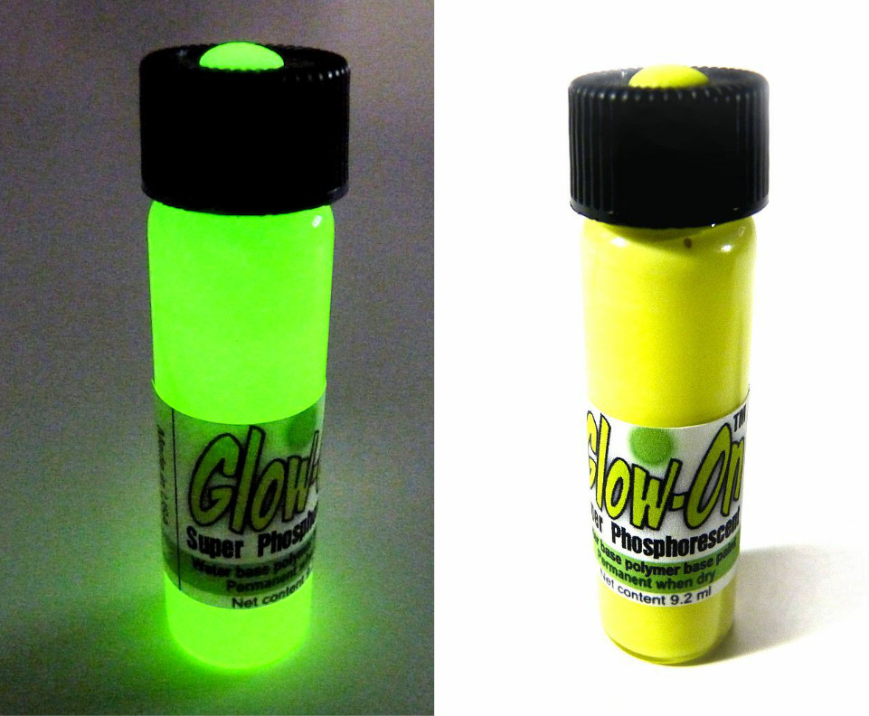 Glow-On YELLOW Glow Paint For Gun Sights, Fishing Lures, Lg 9.2 ml vial, Bright