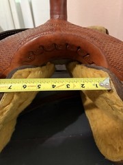 Corriente 15” Ranch Roping Saddle Basketweave Tooled Leather w/ Back Cinch
