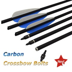 6/12Pcs 16-20 inch Crossbow Bolts Carbon Arrows Half Moon Nocks 8.8mm Shooting