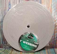 TECEUM 1 INCH WEBBING Grey 1150 LB 50 YARDS 138 THREAD 100% PROPYLENE