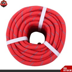 1/2in × 125ft Double Braided Polyester Rope Breaking Strength 8400 Pounds Red