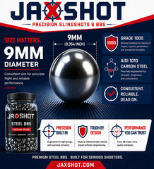 1000 qty 9mm Steel Shot Slingshot Ammo Balls – Jaxshot (BC Precision)
