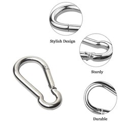 Stainless Steel Spring Snap Hook Carabiner Home Gym Body Building Weightlifting