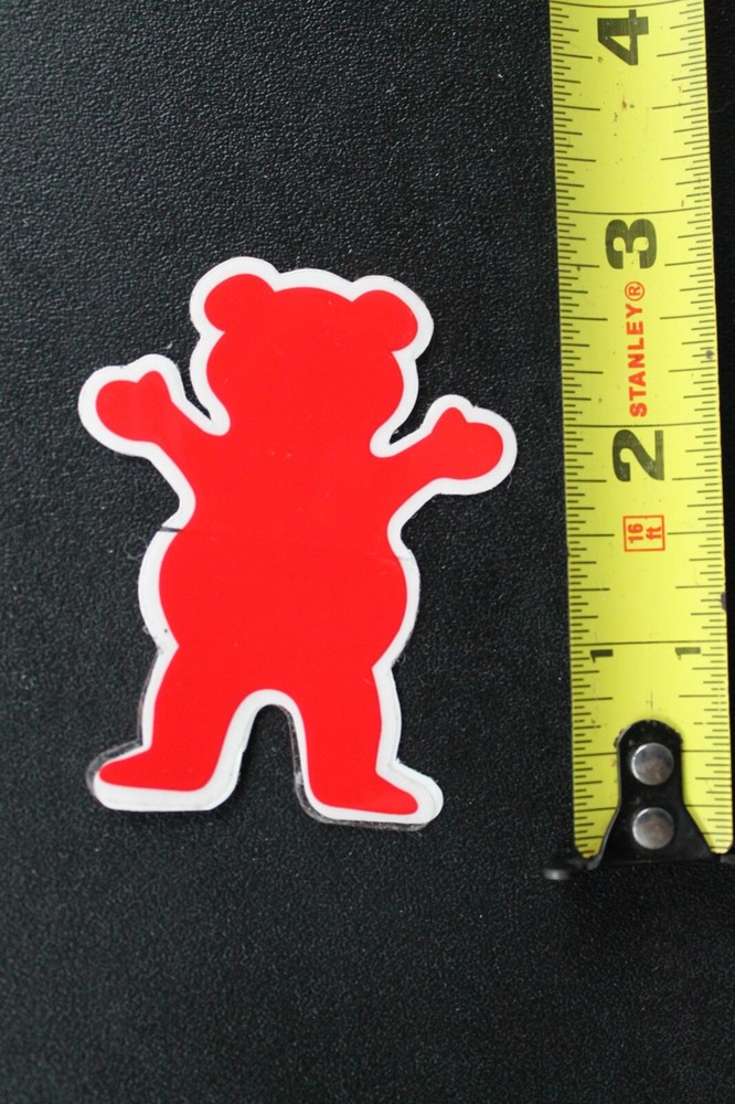 GRIZZLY Skateboard Grip Tape Clear Red OG Z61B Vintage Skateboarding STICKER
