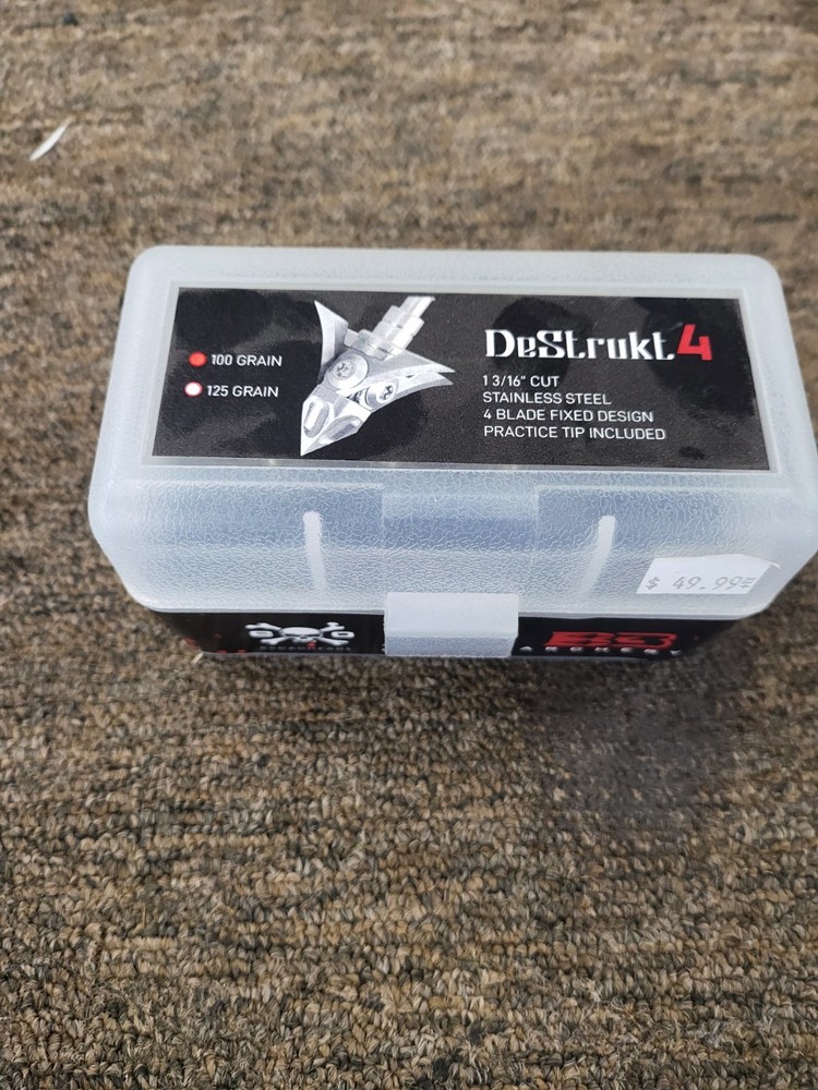 B3 Archery Destrukt 4 100 Grain Broadhead 3 Pack New