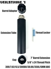 VeilStrike 7″ Black 5/8″x24 Muzzle Brake Extension Tube GBB