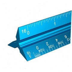 Architectural Scale Ruler: 12″ Imperial Aluminum Alloy Metal Architecture Blue