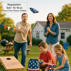 Regulation Cornhole Bean Bags: Professional American Flag Patriotic Outdoor B…