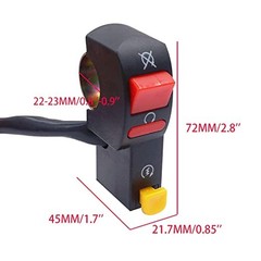 12V Universal Handlebar Switch ON/Off 7/8″ 22mm Start/Kill Motorcycle Light