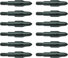 Precision Machined Screw-in Archery Field Tips – 125 Grain Steel Tips (12 Pack)