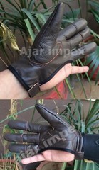 TRADITIONAL ARCHERY SHOOTING GLOVE TOP QUALITY GLOVE 100% REAL LEATHER CHOCLATE