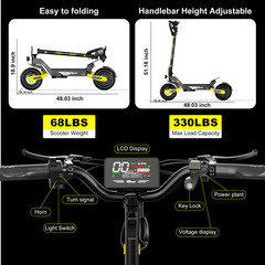 Electric Scooter for Adults 1200W 30MPH Fast All Terrain Off-Road E-Scooter UL