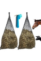 2 Pack Ultra Steady Horse Feed Net- Large Knotless Fence Bale 26” x 40″, 2 Inch