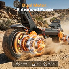 Dual Motor Electric Scooter Adults 1600W Off-road E-Scooter 32MPH 35Miles W/ APP