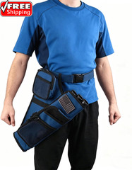 3-Tubes Hip Quiver Waist Hanged Arrow Archery Carry Bag with Pockets Adjustable