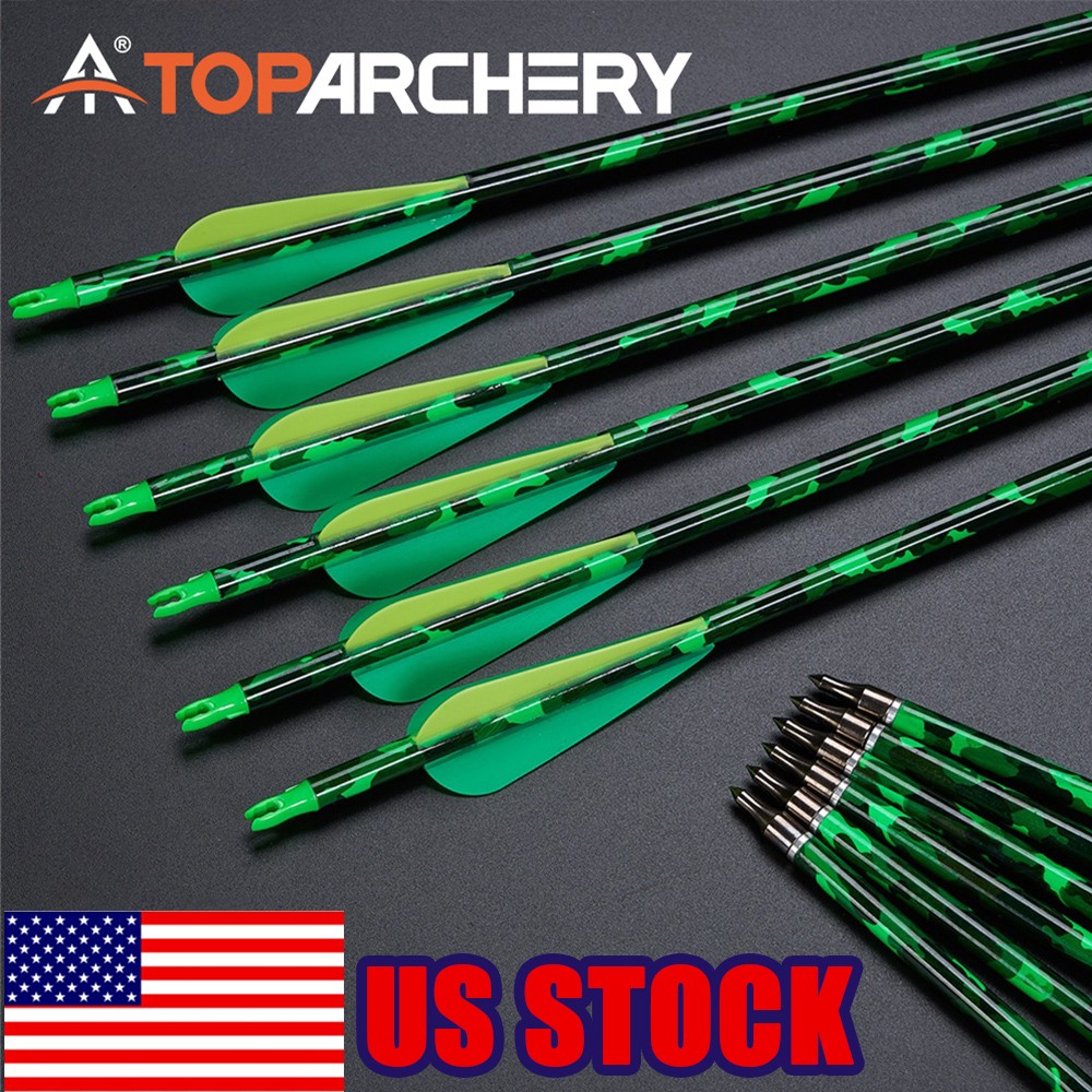 12x 30″ Carbon Archery Hunting Arrow Target SP500 for Compound&Recurve Bow Shoot