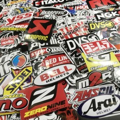 120Pcs JDM Brand Logo Themed Waterproof Stickers Pack Car Motorcycle Racing Moto