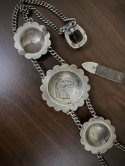 Amazing Vintage Sterling Silver Parade Face Chain w/Conchos for Headstall Bridle