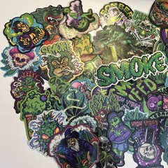 10pcs Weed Stickers Cannabis 420 Green Leaf Smoking Vinyl Decals