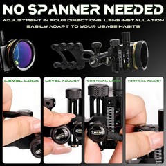 5Pin CompoundBow Sight 0.019" Micro Fiber Adjustable 4X 6X 8X Lens Archery