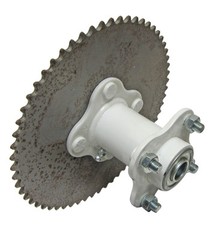 Dual Flange Hub with 60T #35 Sprocket Powder-coated White / 2-13/16″ Bolt Circle