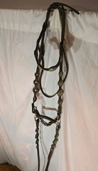 Vintage Horse Western Headstall With Silver Concho marked Alpaca Mexico