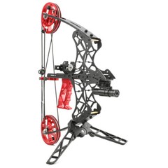18″ 45lbs Mini Compound Bow SET Dual-use Steel Ball Arrows Archery Fishing