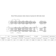 #35 Roller Chain Sprocket Type B 1 inch Bore 36 Tooth, Hardened Antirust 1045
