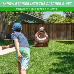 GoSports Inflataman Baseball Toss Challenge | Inflatable Catcher Strike Game
