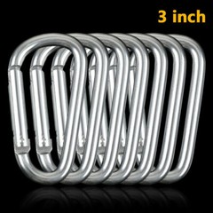 50PCS Aluminum Carabiner Key Chain Clips Hook 3″ Large D Shape Spring Snap Lot