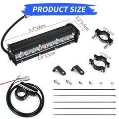 60W 4200LM Dirt Bike LED Light Bar, 12V Plug & Play Motorcycle Handlebar Light