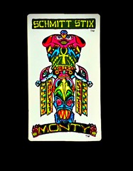 Vintage 1980’s Schmitt Stix Skateboards Monty￼ Sticker In DayGlow Colors