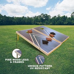 Cornhole Boards Set Regulation Size 4×2/3x2ft 2 Boards 8 Bean Bags Outdoor Game