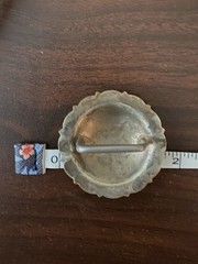Vintage Sterling Silver Overlay Loop Back Concho Bridle Headstall Scarf Slide