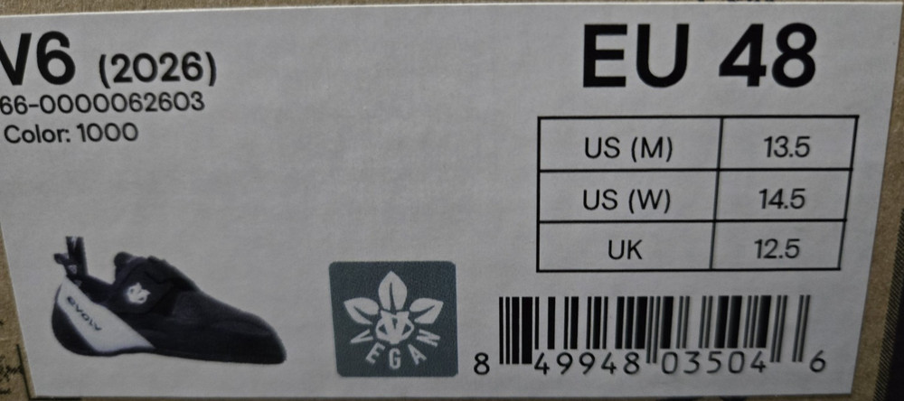 Evolv v6 Pro Men’s Climbing Shoes US 13.5 Medium (D, M) Black
