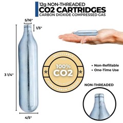 20pcs 12 Gram CO2 Cartridges NonThreaded for BB Gun, Pellet Gun, Airsoft Pist…