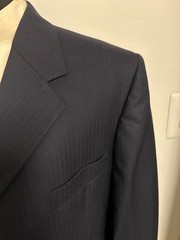 GRAND PRIX Hunt COAT *Men’s Size 44R* *Made in Canada NAVY Herringbone VGC WOOL