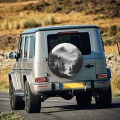 Spare Tire Cover Mountain Lake Tree Landscape Wheel Covers Weatherproof