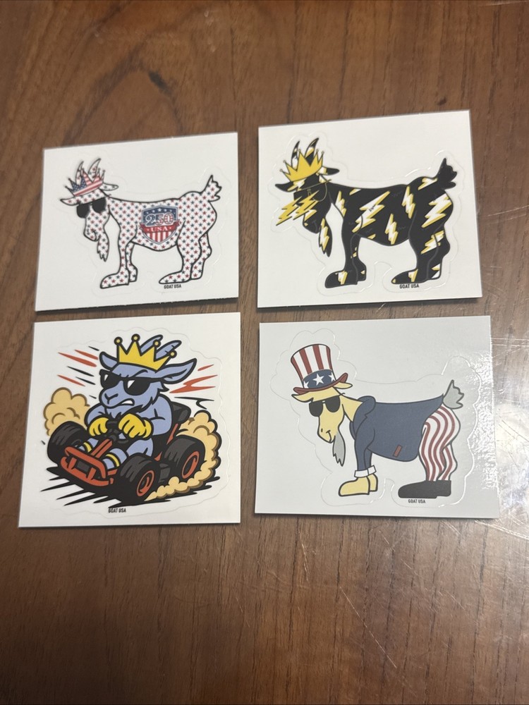 GOAT USA Stickers – RARE 4 PACK – FREE SHIPPING! LIMITED EDITION 250 ANNIVERSARY