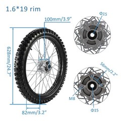 Front 70/100-19 Rear 90/100-16 Tire Rim Wheel Pit Bike CRF 125cc/150cc/200/250c
