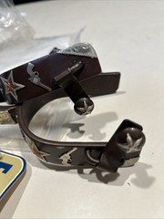 Formay spurs Stars Double Gun Shooters Brown 1” Band 2.25 Shank New Western Mens