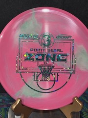 Discraft ESP Swirl Zone 3 Point Swirl Zone Basketball Stamp Pink Disc Golf