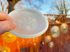 (1988) GLOW Wedding Tim & Sue Mini Disc Golf Innova San Marino Glo Silver #1040