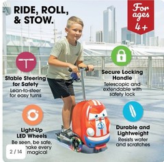 Kiddietotes Race Car Pack N’ Go Scooter