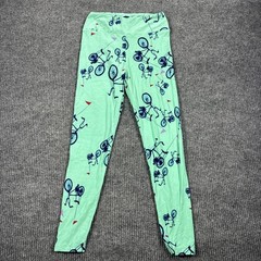 LuLaRoe One Size OS Leggings Mint Green Bicycle Print Soft